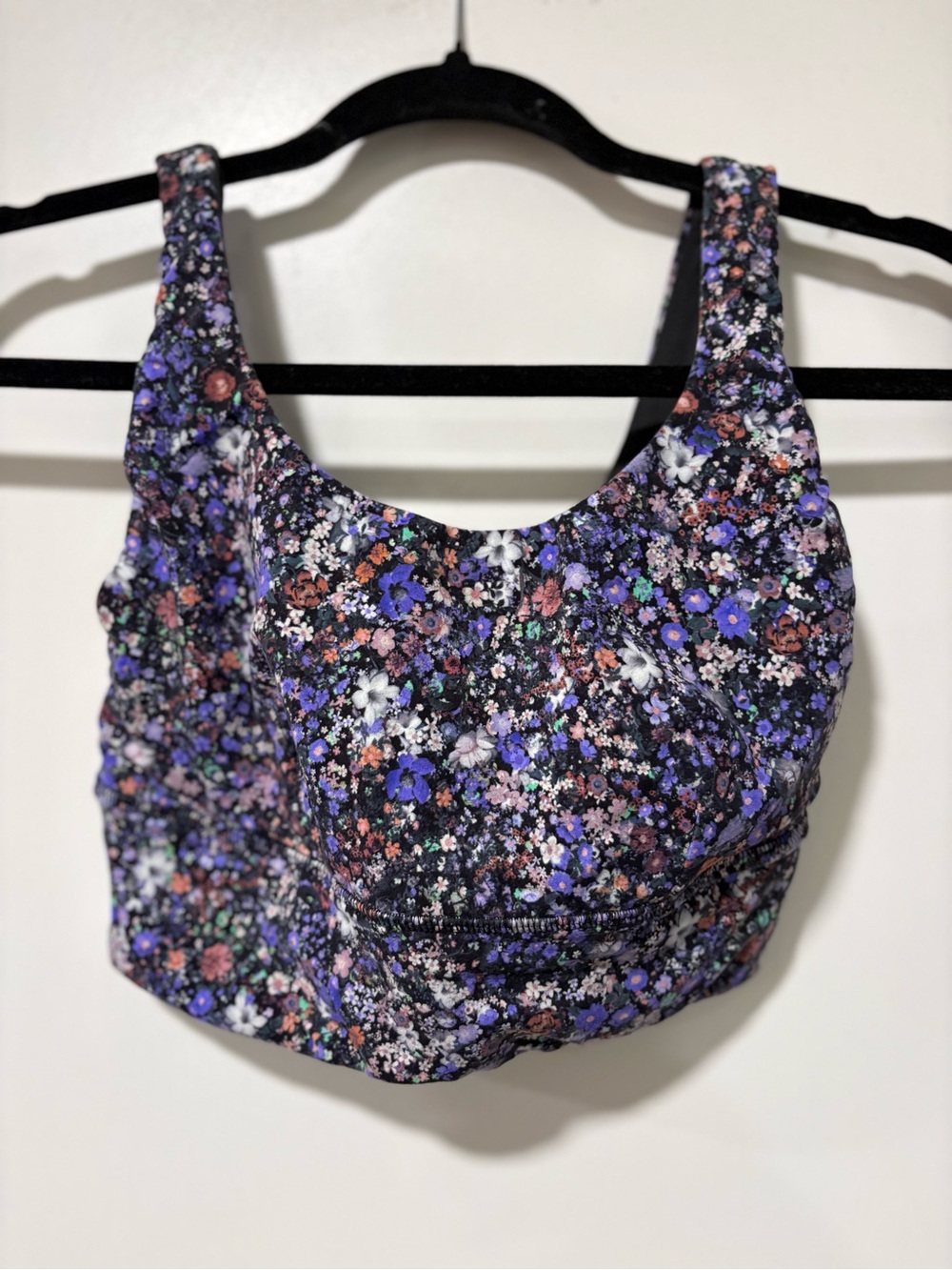 Lululemon Floral Print Sports Bra in Black and Purple